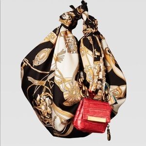 ZARA Chain Print Scarf Bucket Bag